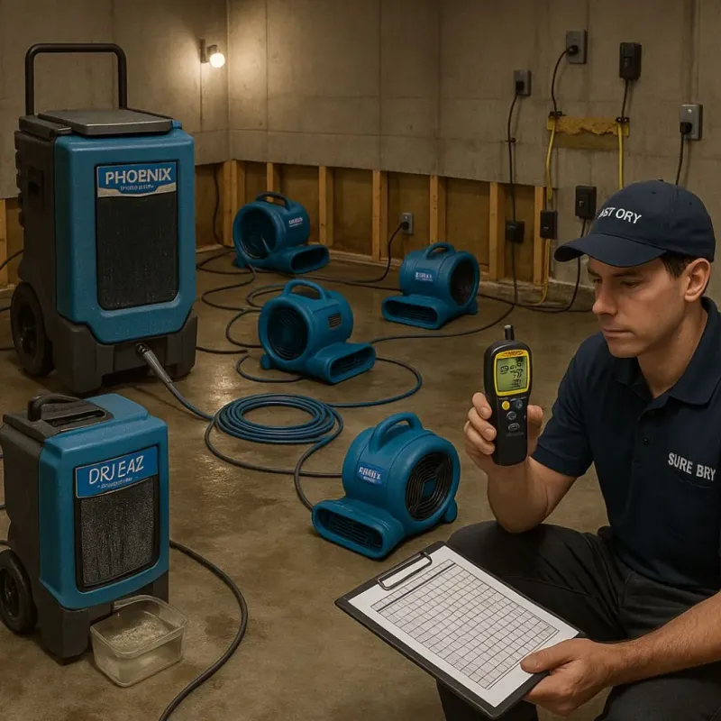 Structural Drying and Dehumidification process in Davis, CA